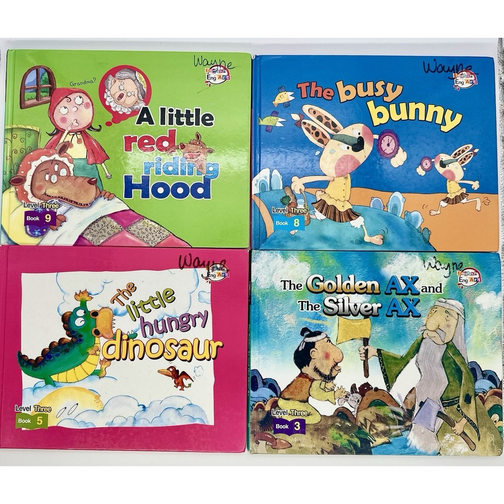 Korean English Learning Kids Book Lot 12 Eng Art Fairy Tales w Golden Goose CD